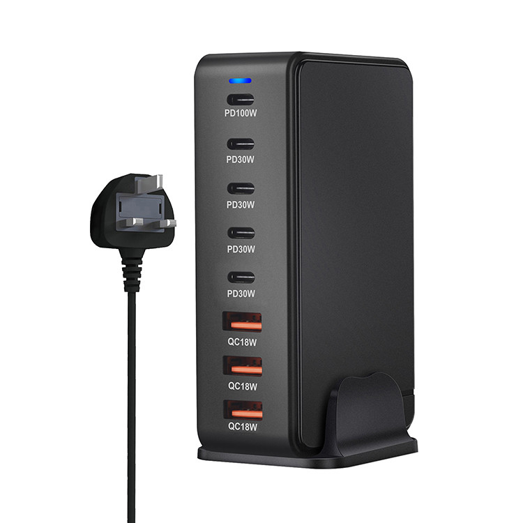 268W Multiport 5 USB-C + 3 USB-A Fast USB Charging Station Portable Wall Charger for Phone and More