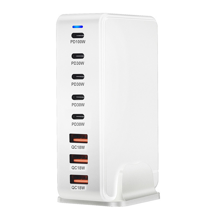 268W Multiport 5 USB-C + 3 USB-A Fast USB Charging Station Portable Wall Charger for Phone and More