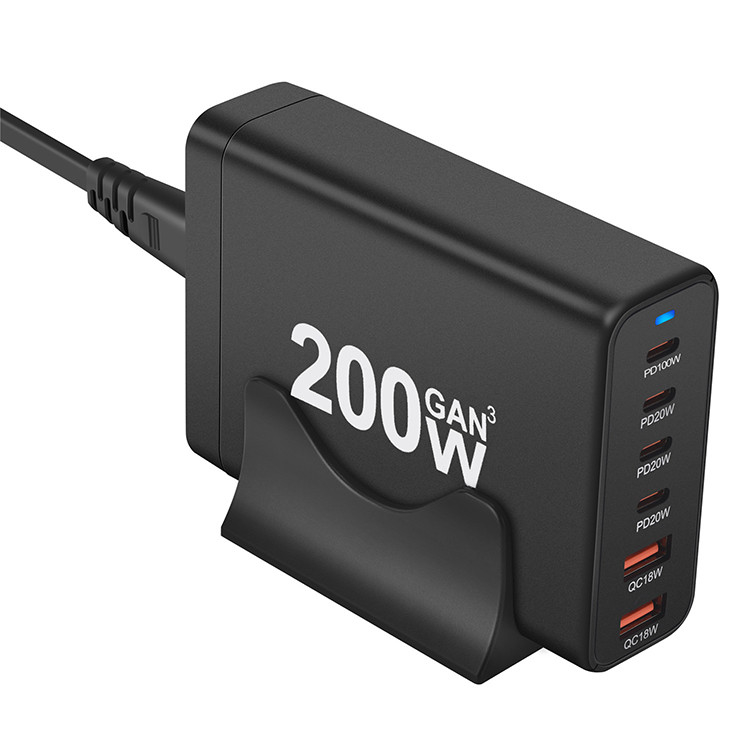 200W 6ports USB C Fast Charging Station PPS PD 65W Laptop Charger Adapter Phone Type C Usb C Charger Block
