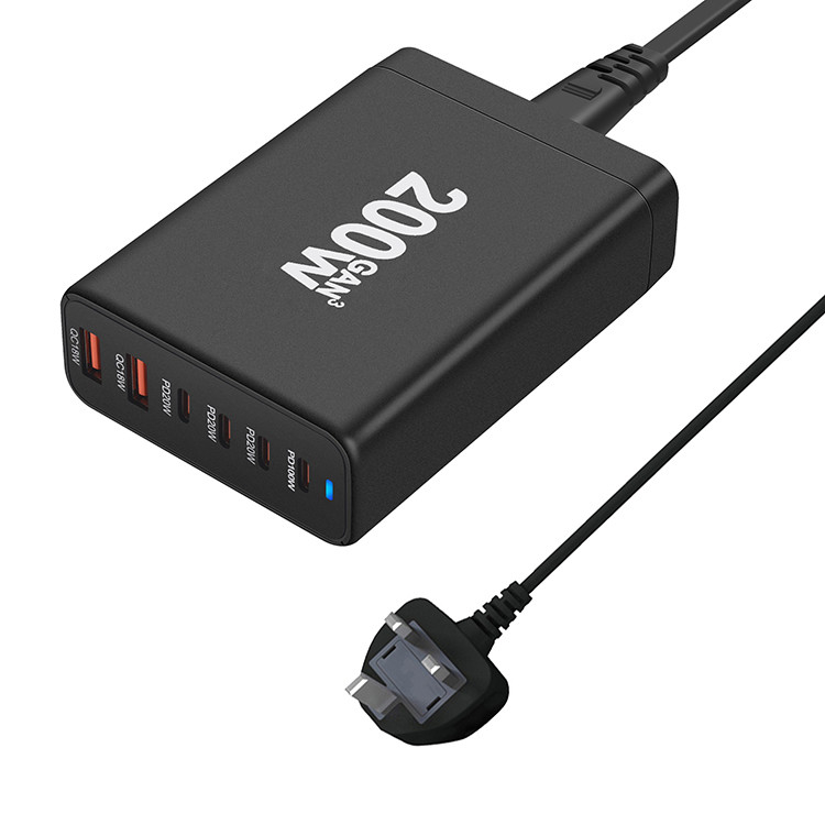 200W 6ports USB C Fast Charging Station PPS PD 65W Laptop Charger Adapter Phone Type C Usb C Charger Block