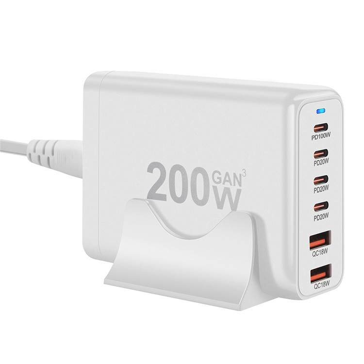 200W 6ports USB C Fast Charging Station PPS PD 65W Laptop Charger Adapter Phone Type C Usb C Charger Block