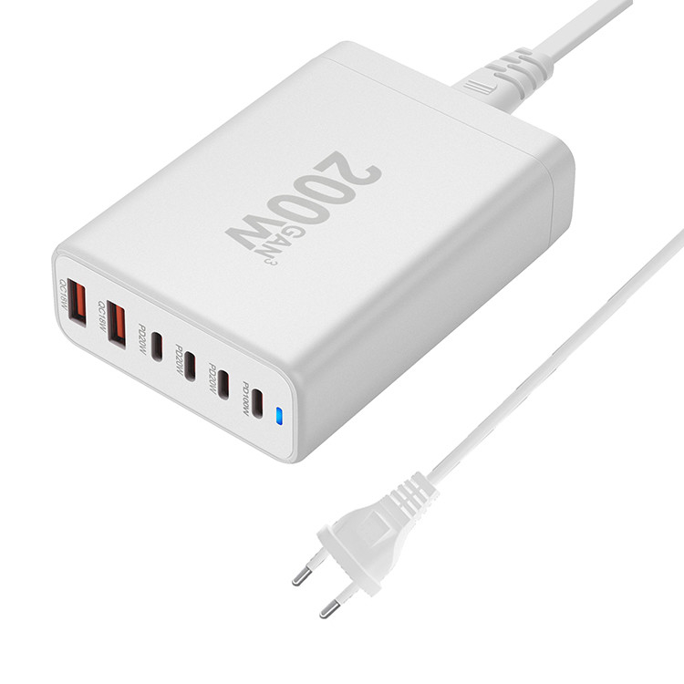 Quick Charge 200W Type C USB C Charger Charging Beast for Power Six Devices at Once