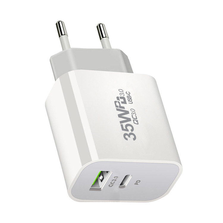 Factory Direct Sale Type C Wall Power Adapter Pd 35w Mini Fast Charger for I Phone 15 Charging With Dual Ports
