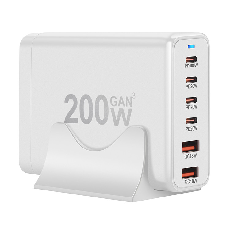 200W Compact Pd PPS Quick Charging Carregador Usb Type c 6 Ports Usb Charger Fast Charge