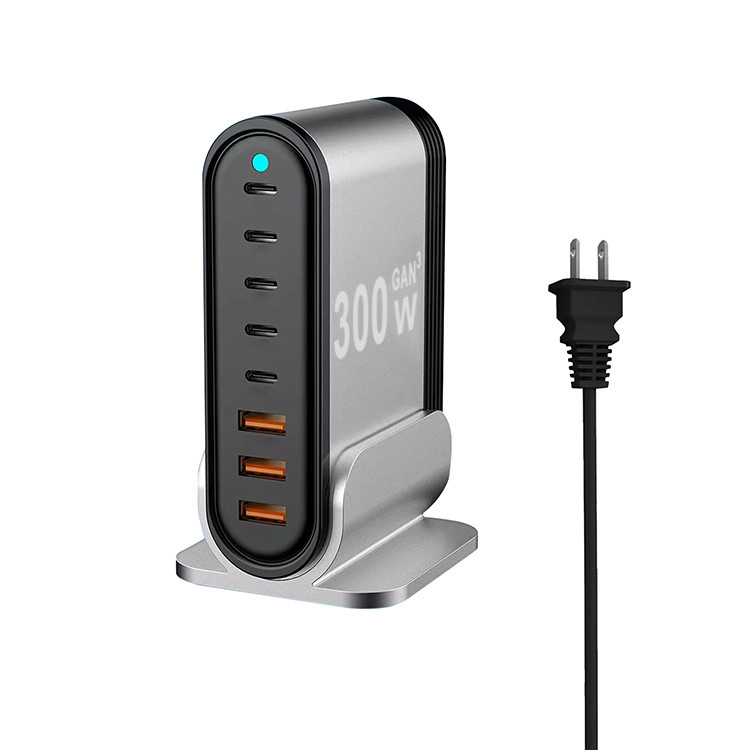 300W USB-C Charger 8-Port PD 100w 40w 12watt 5V 2.4a Fast Charger Station for MacBook I Phone