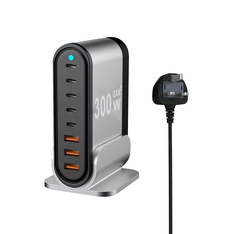 300W USB-C Charger 8-Port PD 100w 40w 12watt 5V 2.4a Fast Charger Station for MacBook I Phone