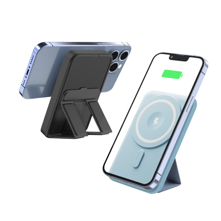 Ultra-thin Charging With Bracket Wireless Magnetic Power Bank 10000 Mah Mini Magnetic Power Banks Suitable for I Phone 12 13 14