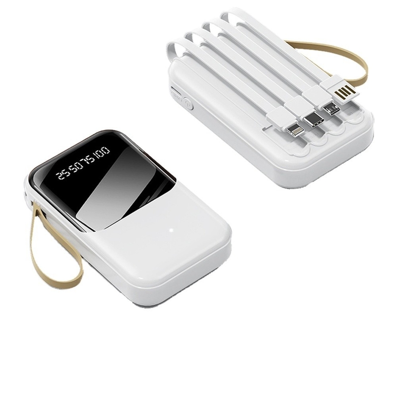 2025 Hot Sale 20000mAh Portable Power Bank 20W Super Fast Charging Power Banks With LED Display Built in 4 Cable Power Bank