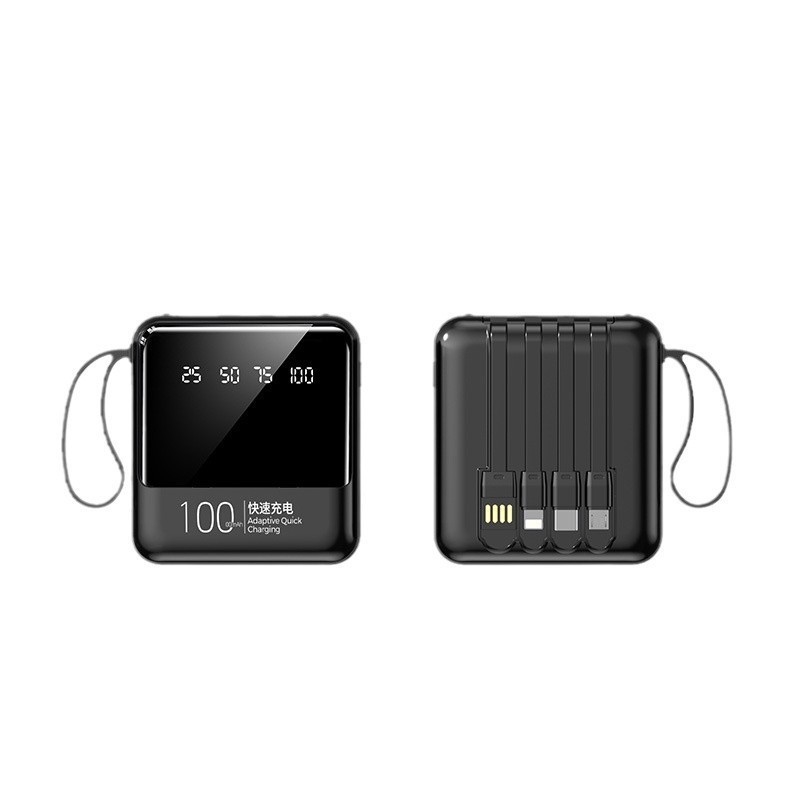 2025 Hot Sale 20000mAh Mini Portable Power Bank 20W Super Fast Charging Power Banks With LED Display Built in 4 Cable Power Bank